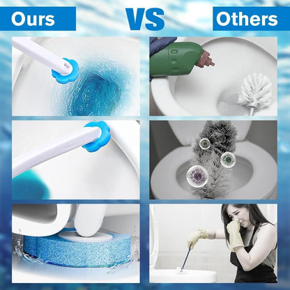 Disposable Toilet Brush Set with Replacement Heads For Hygienic Bathroom Cleaning