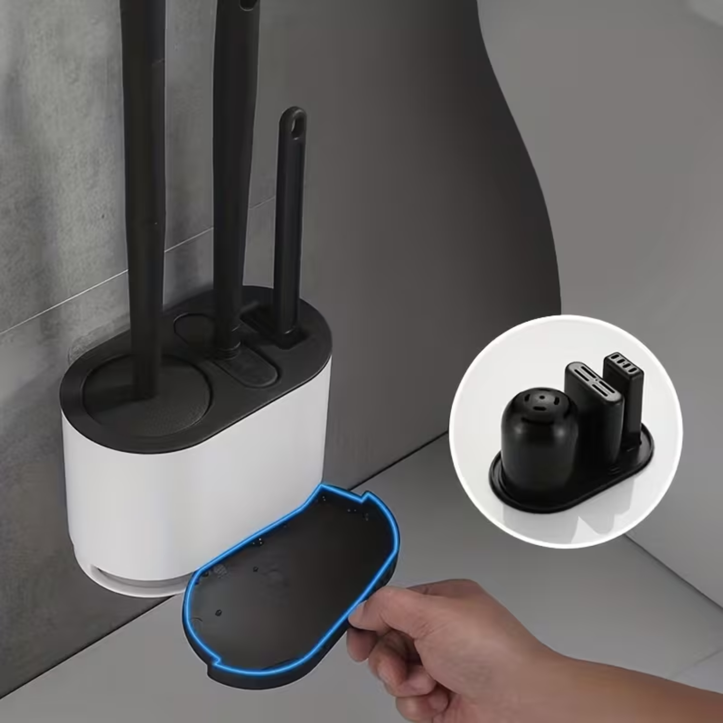 Struggling with Dirty Toilets? 3 in 1 Silicone Toilet Brush Set – Space Saving No-Slip Grip for Deep Cleaning