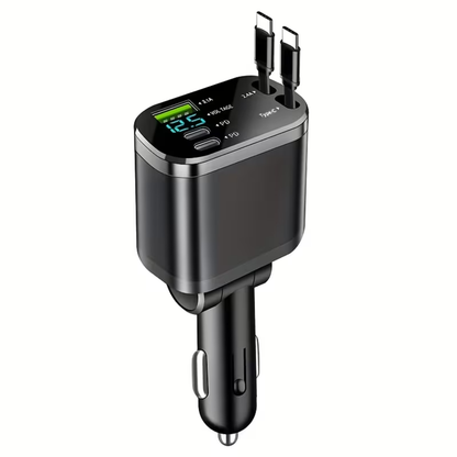 Low Battery on the Road? 120W 5-in-1 Ultra-Fast Car Charger – Charge Multi Devices Without Overheating