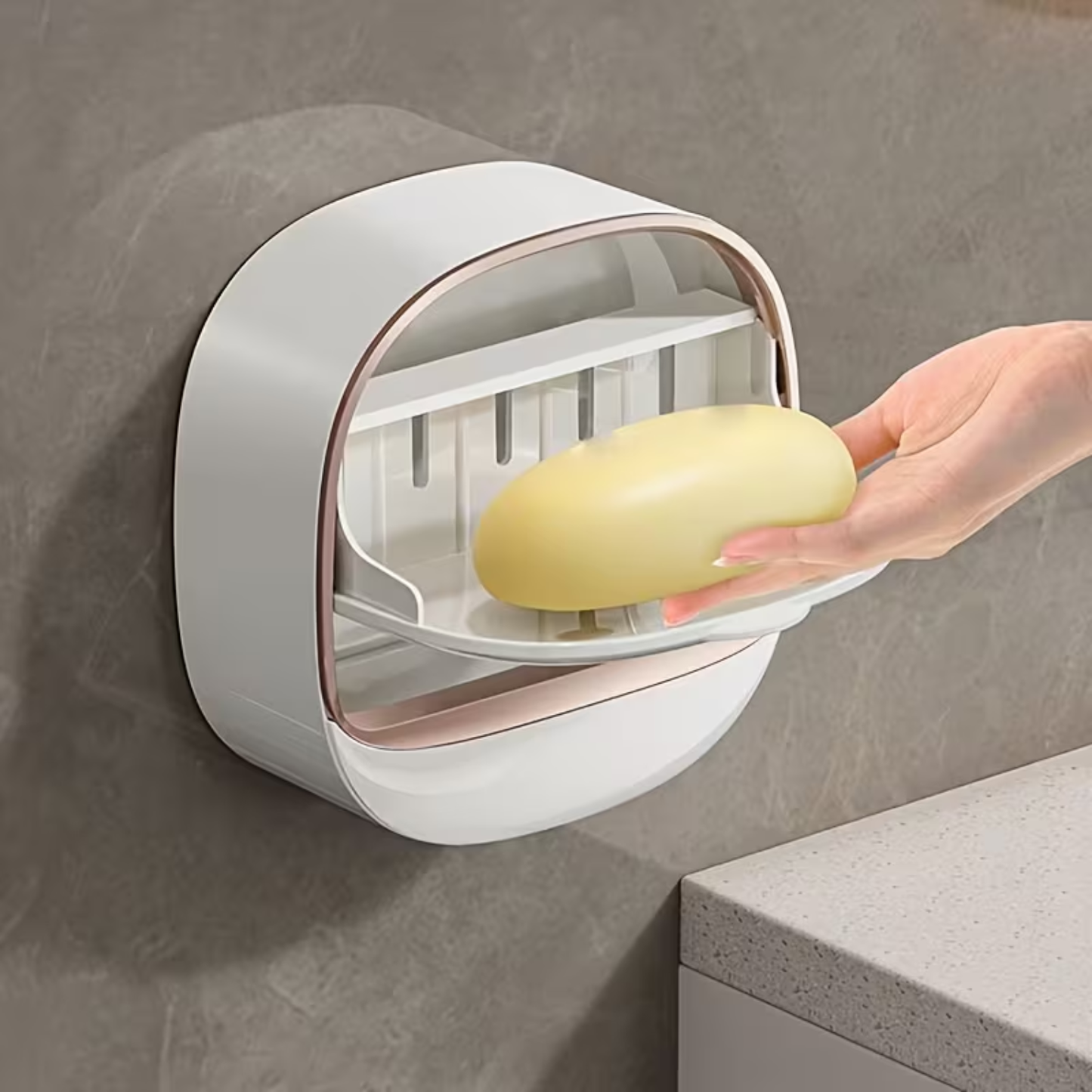 Soap Slipping in the Shower? No-Drill Adhesive Soap Holder – Strong Suction, Damage-Free Wall Mount
