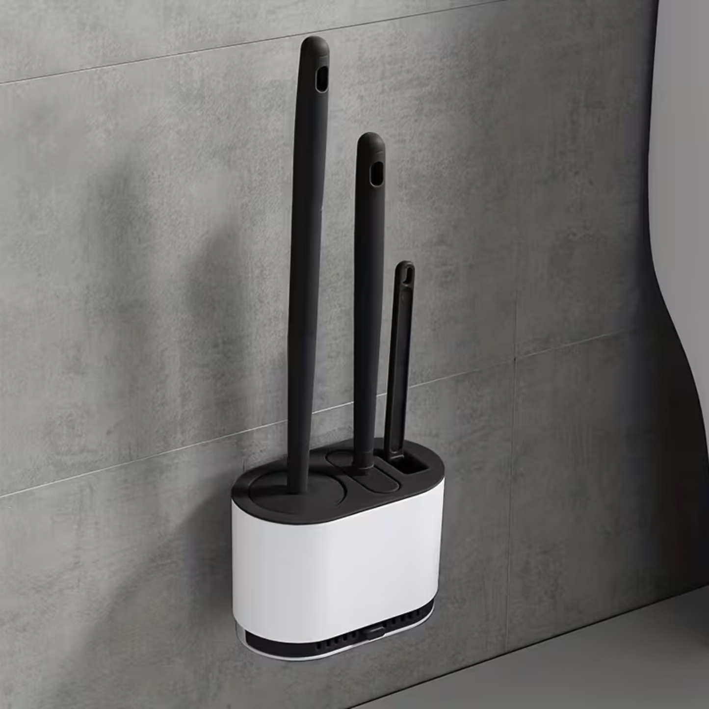 Struggling with Dirty Toilets? 3 in 1 Silicone Toilet Brush Set – Space Saving No-Slip Grip for Deep Cleaning