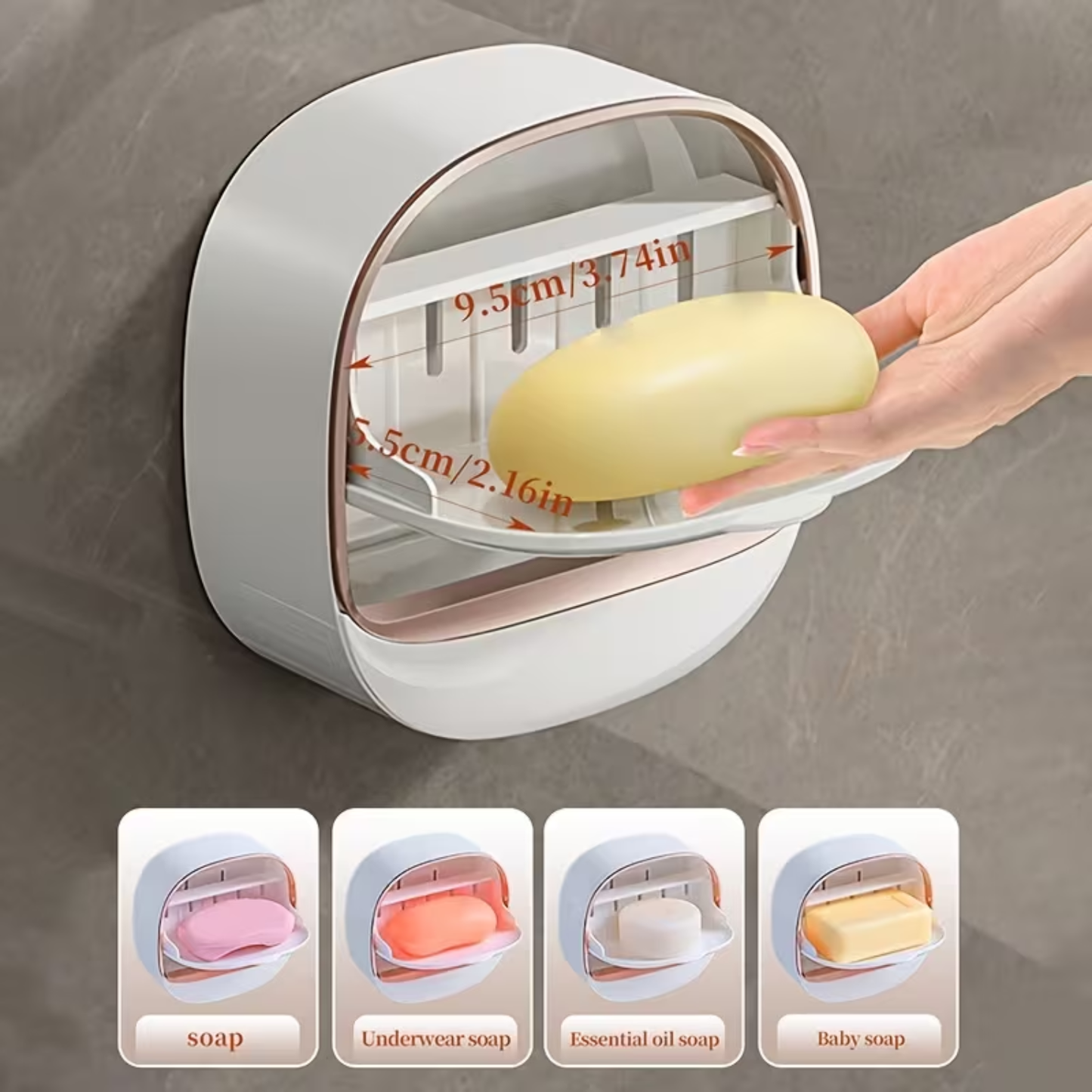 Soap Slipping in the Shower? No-Drill Adhesive Soap Holder – Strong Suction, Damage-Free Wall Mount