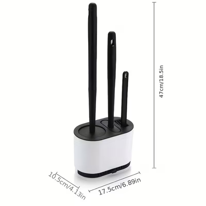 Struggling with Dirty Toilets? 3 in 1 Silicone Toilet Brush Set – Space Saving No-Slip Grip for Deep Cleaning