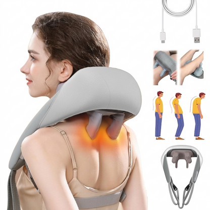 3D Kneading Massage Pillow – Shiatsu Neck & Back Massager for Muscle Pain Relief