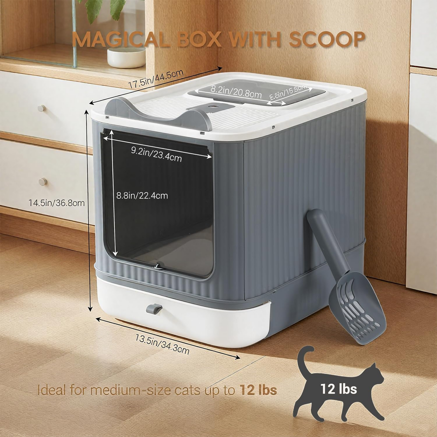 Litter Spills & Odor Everywhere? Enclosed Cat Litter Box with Lid – Easy Clean & Smell Control