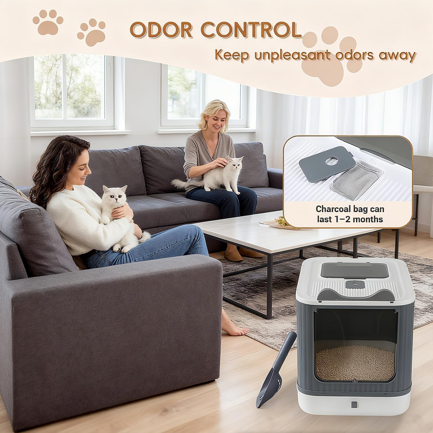 Litter Spills & Odor Everywhere? Enclosed Cat Litter Box with Lid – Easy Clean & Smell Control