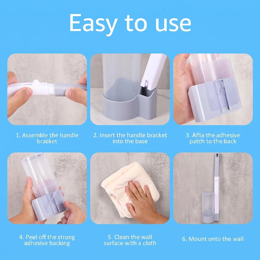 Disposable Toilet Brush Set with Replacement Heads For Hygienic Bathroom Cleaning,  Built-in Cleaning Fluid