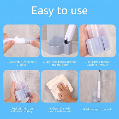 Disposable Toilet Brush Set with Replacement Heads For Hygienic Bathroom Cleaning,  Built-in Cleaning Fluid