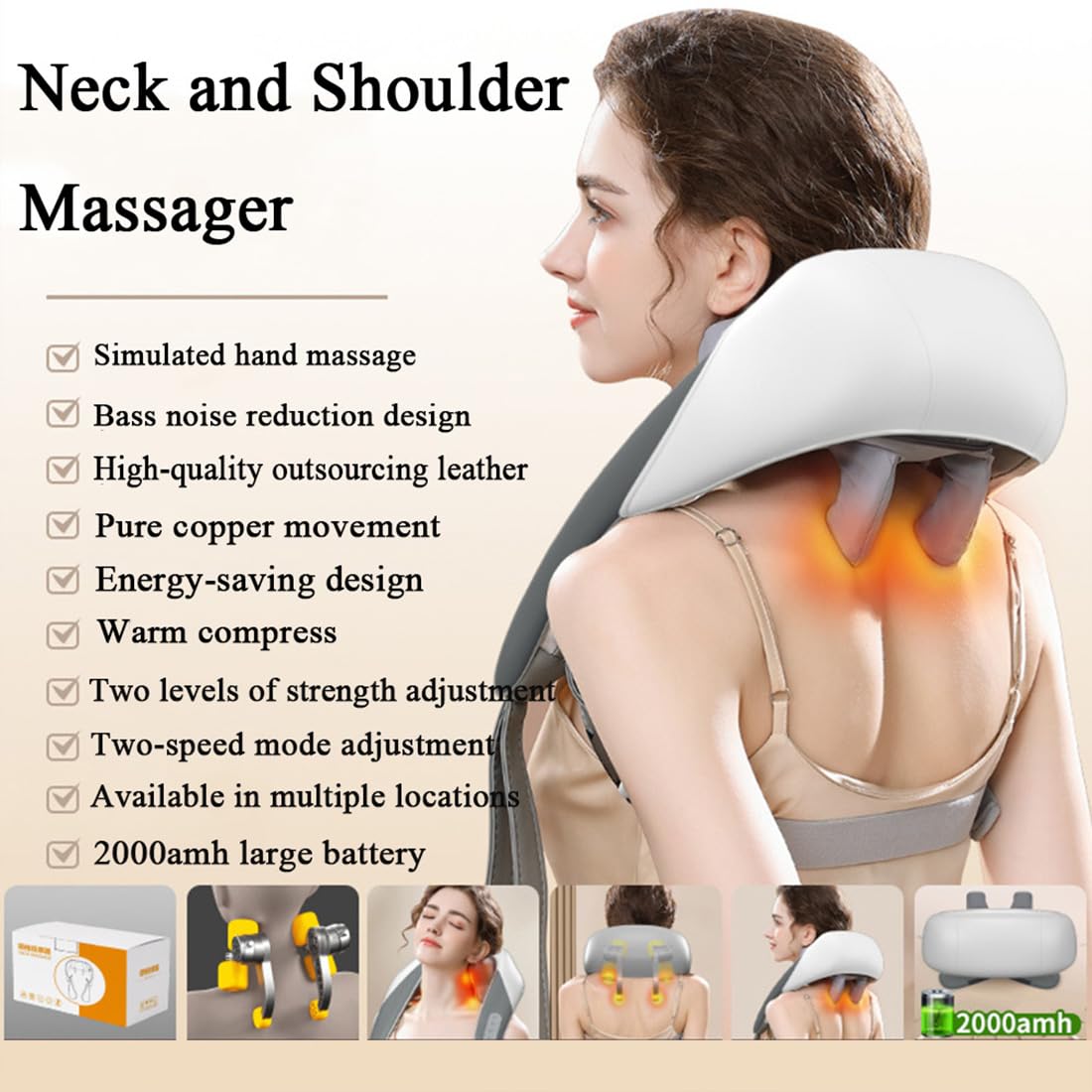 3D Kneading Massage Pillow – Shiatsu Neck & Back Massager for Muscle Pain Relief