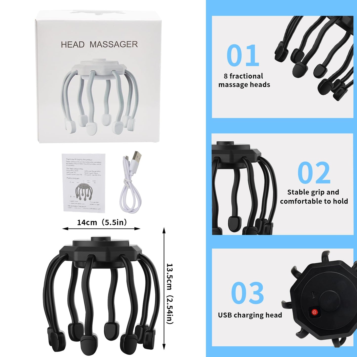 360° Ultra Head Massager – Electric Scalp Massager for Stress Relief & Relaxation