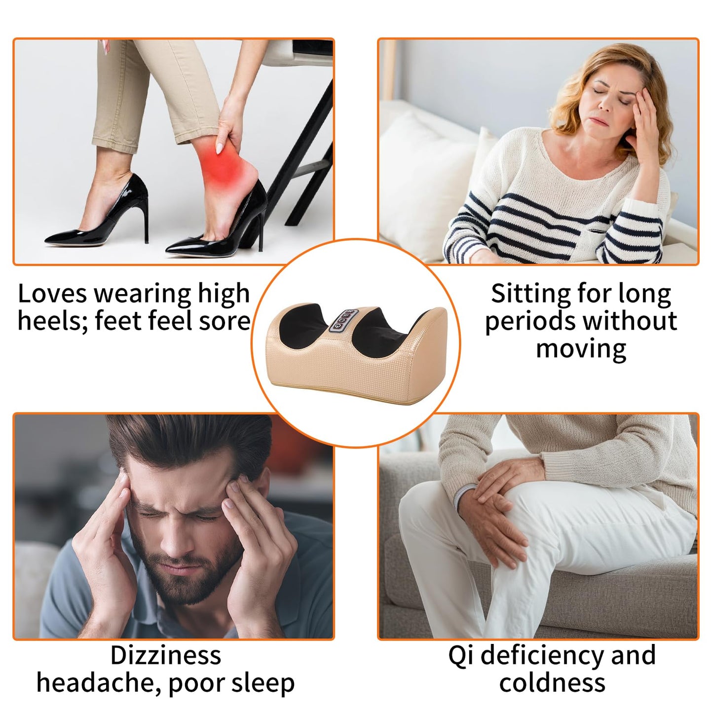 Electric Foot Massager – Heated Kneading & Vibration Foot Spa Machine for Pain Relief