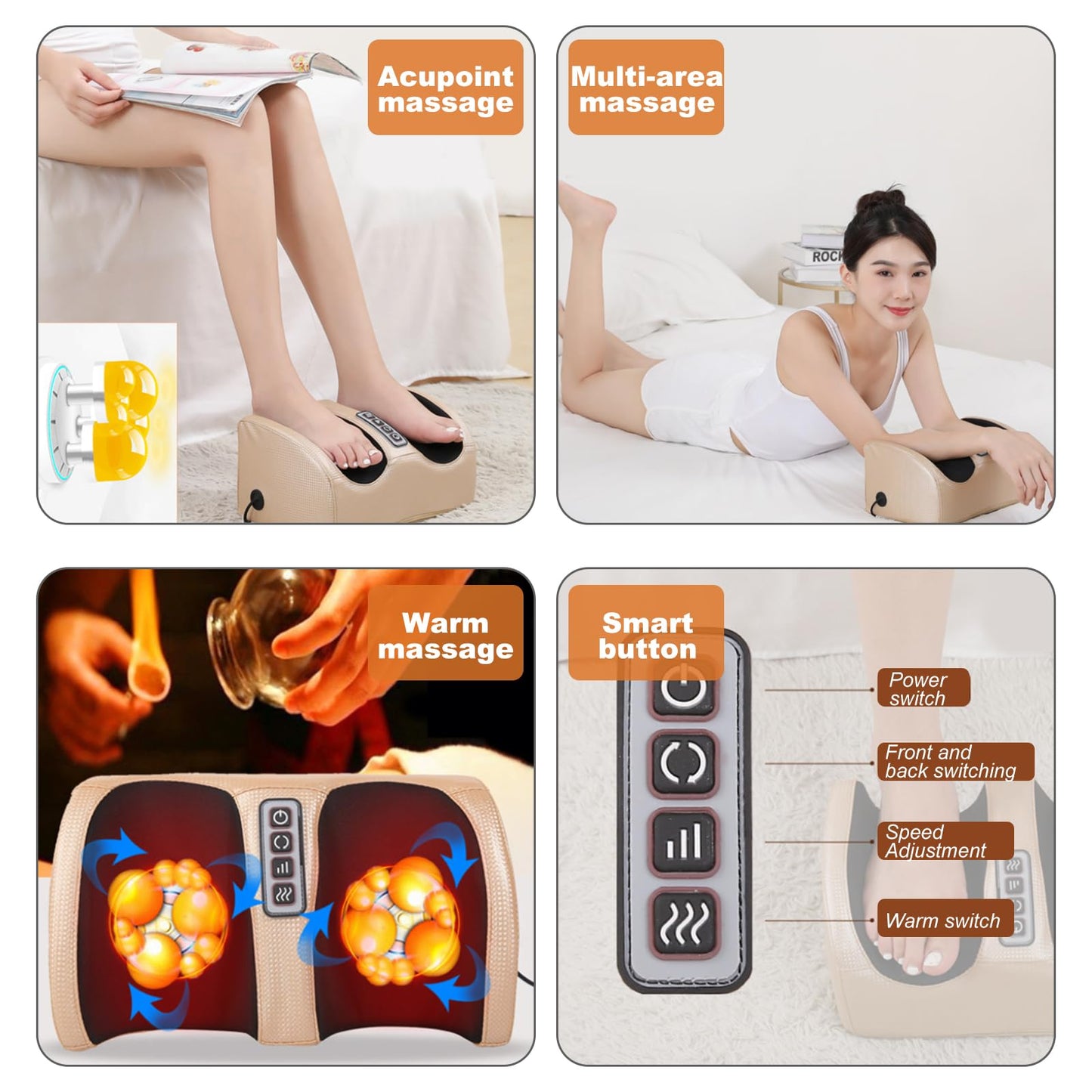 Electric Foot Massager – Heated Kneading & Vibration Foot Spa Machine for Pain Relief