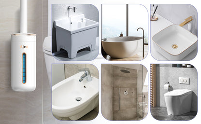 Aromatherapy Disposable Toilet Brush Set – Hygienic Cleaning with Scented Refills, Built-in Cleaning Fluid, and Automatic Open & Close Holder